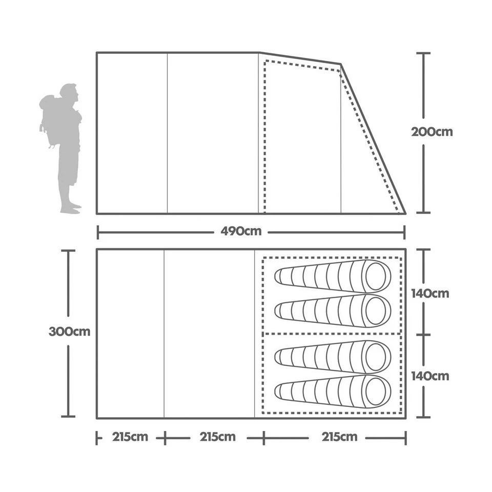 Hampton 4 Nightfall Family Tent 2 Hampton 4 Nightfall Family Tent - Image 2