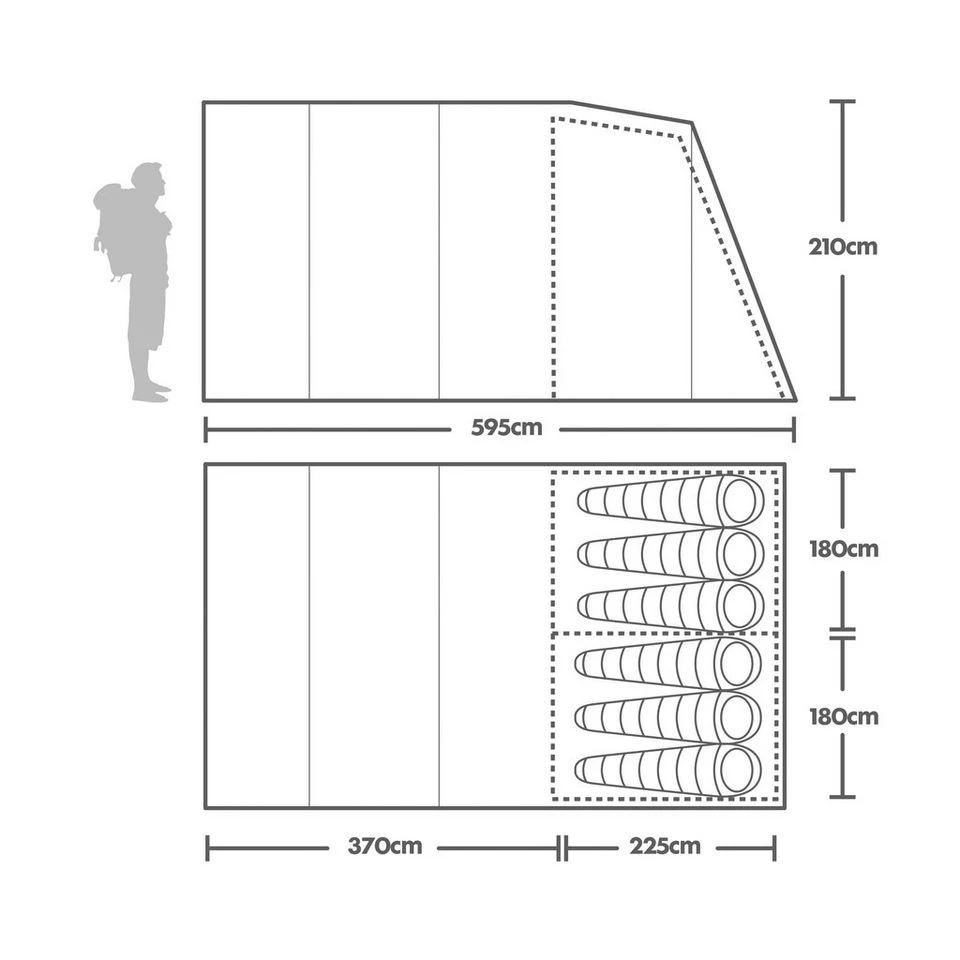 Hampton 6 Nightfall Family Tent 2 Hampton 6 Nightfall Family Tent - Image 2