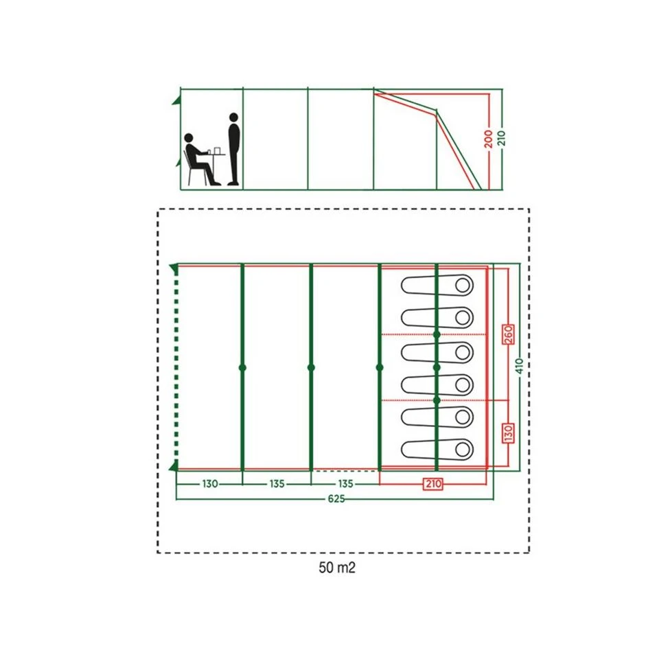 Coleman Meadowood 6 Person Large Tent With Blackout Bedrooms 2 Coleman Meadowood 6 Person Large Tent With Blackout Bedrooms - Image 2